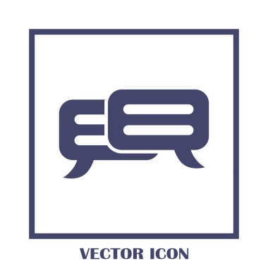 Sohbet simgesi bir arka plan üzerinde izole trendy düz tarzı. Web sitesi tasarımı için konuşma balonu sembolü