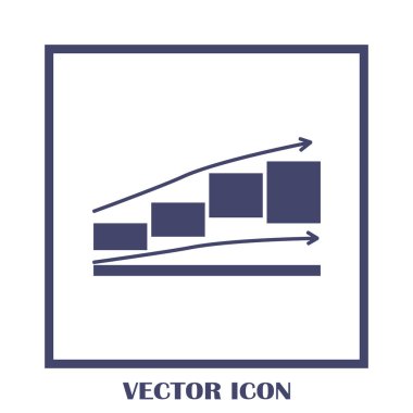 Trendy düz stil grafik simgesini. Web sitesi tasarımı, logo, app, kullanıcı arabirimi için grafik bar sembolü. Vektör çizim, Eps10.