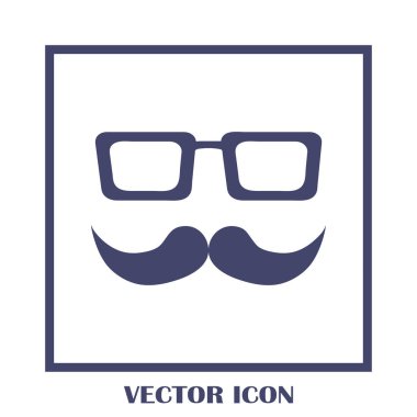 Bıyık ve gözlük vektör simgesi.