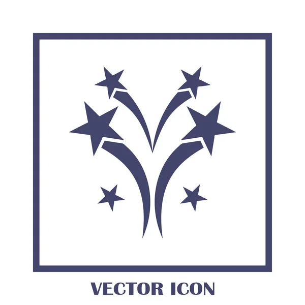 Icono de línea de fuegos artificiales, signo de vector de contorno — Vector de stock