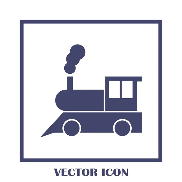 A locomotiva a vapor. Ícone da web ferroviário velho — Vetor de Stock