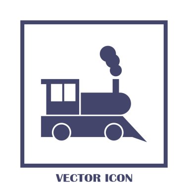 Buharlı lokomotif. Eski demiryolu web simgesi