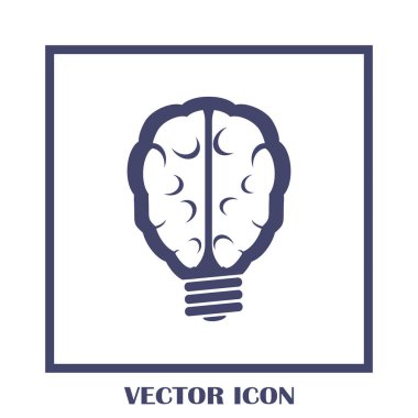 Beyin fikir simgesi düz.