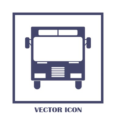 Otobüs simge vektör, katı logo illüstrasyon, sembol
