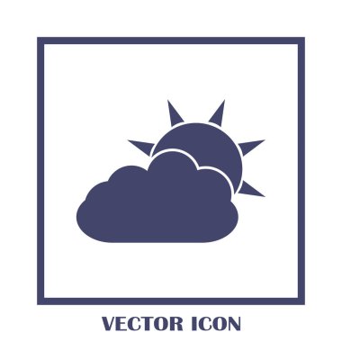 Hava satırı simgesi. Güneş bulut ile yağmur arkasında