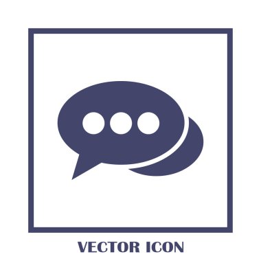 Sohbet simgesi bir arka plan üzerinde izole trendy düz tarzı. Web sitesi tasarımı için konuşma balonu sembolü