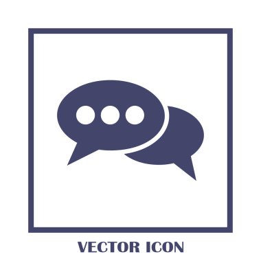 Sohbet simgesi bir arka plan üzerinde izole trendy düz tarzı. Web sitesi tasarımı için konuşma balonu sembolü