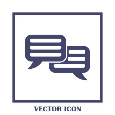 Sohbet simgesi bir arka plan üzerinde izole trendy düz tarzı. Web sitesi tasarımı için konuşma balonu sembolü