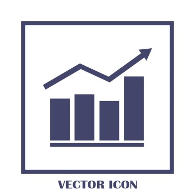 Trendy düz stil grafik simgesini. Web sitesi tasarımı, logo, app, kullanıcı arabirimi için grafik bar sembolü. Vektör çizim, Eps10.