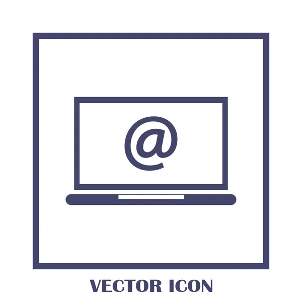 E-mail no ícone laptop — Vetor de Stock