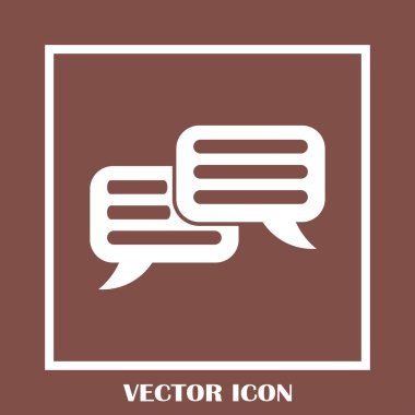 Sohbet simgesi bir arka plan üzerinde izole trendy düz tarzı. Web sitesi tasarımı için konuşma balonu sembolü