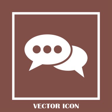 Sohbet simgesi bir arka plan üzerinde izole trendy düz tarzı. Web sitesi tasarımı için konuşma balonu sembolü