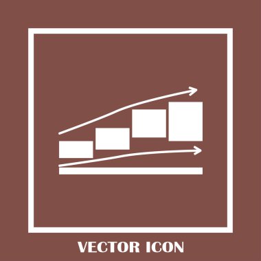 Trendy düz stil grafik simgesini. Web sitesi tasarımı, logo, app, kullanıcı arabirimi için grafik bar sembolü. Vektör çizim, Eps10.