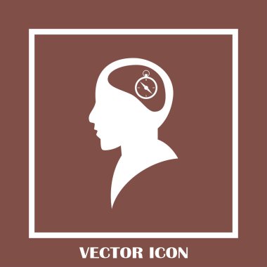 Siluet vektör çizim pusula gül işaretiyle insan kafasından