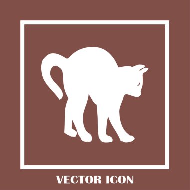 kedi silüeti. Vektör çizim.