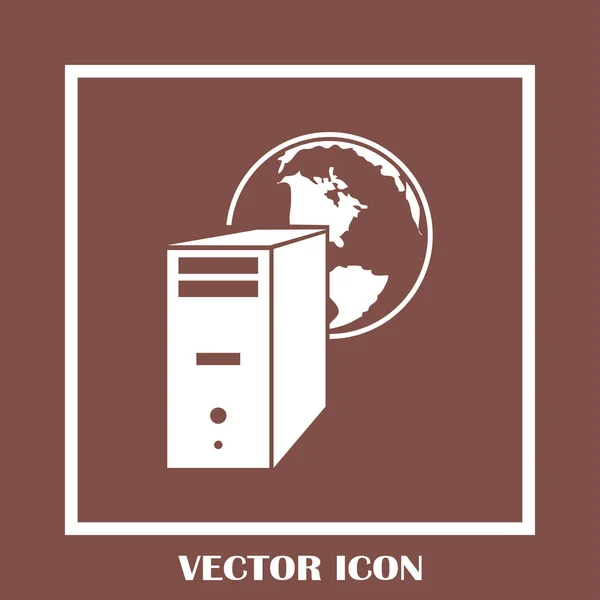 Computador ícone vetor estilo — Vetor de Stock