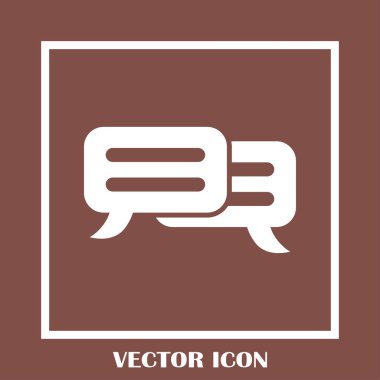 Sohbet simgesi bir arka plan üzerinde izole trendy düz tarzı. Web sitesi tasarımı için konuşma balonu sembolü