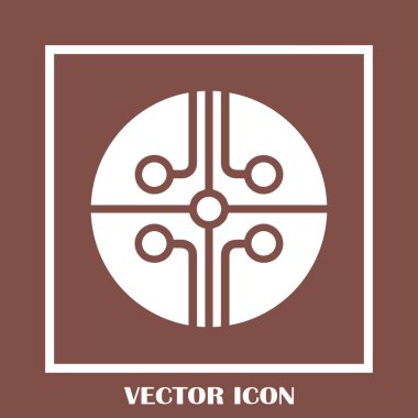 Devre kartı, teknoloji ikonu, vektör illüstrasyonu. Düz tasarım biçimi