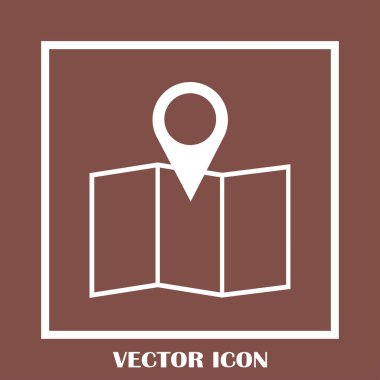 Harita işaretçi düz simgesi. Vektör Eps 10