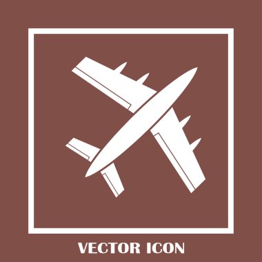Uçak simge vektör, katı logo illüstrasyon, sembol