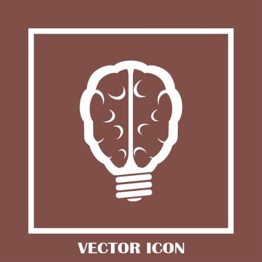 Beyin fikir simgesi düz.