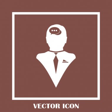 Bir kafa ile konuşma balonu silüeti. Bir kafa ile konuşma balonu vektör çizim silueti. Siluet konuşma balonu vektör konsepti ile baş. Siluet vektör görüntü ile bir adam kafa