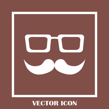 Bıyık ve gözlük vektör simgesi.