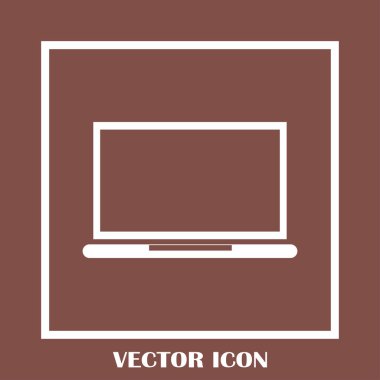 Dizüstü bilgisayar simgesini trendy düz stil. Web sitesi tasarımı, logo, app, UI bilgisayar simgesi. Vektör çizim, Eps10.