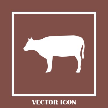 İnek siluet vektör simgesi
