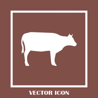 İnek siluet vektör simgesi