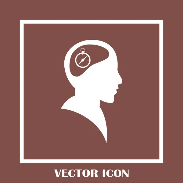 Menschenkopf in Silhouette mit Windrosenzeichen, Vektorillustration — Stockvektor