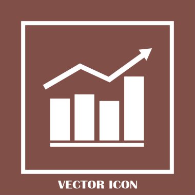 Trendy düz stil grafik simgesini. Web sitesi tasarımı, logo, app, kullanıcı arabirimi için grafik bar sembolü. Vektör çizim, Eps10.
