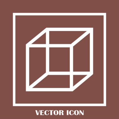 İzometrik küp vektör simgesi. 3D kare işareti. Kutu simgesi