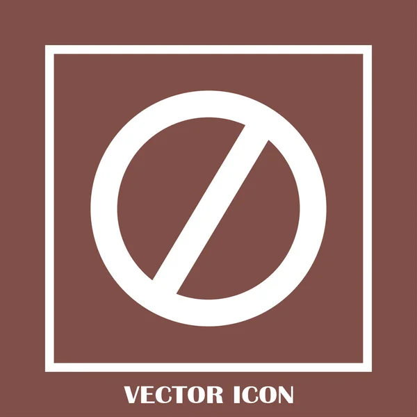 Ningún signo icono plano — Vector de stock