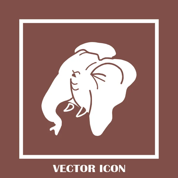 Icône web vecteur tête d'éléphant — Image vectorielle