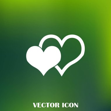 Kalp vektör simgesi, aşk sembolü. Sevgililer günü işareti