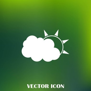Hava satırı simgesi. Güneş bulut ile yağmur arkasında