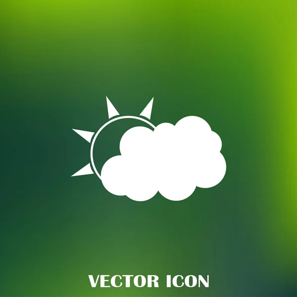Иконка линии погоды. солнце за облаком с дождем — стоковый вектор