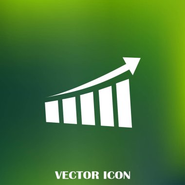 Trendy düz stil grafik simgesini. Web sitesi tasarımı, logo, app, kullanıcı arabirimi için grafik bar sembolü. Vektör çizim, Eps10.