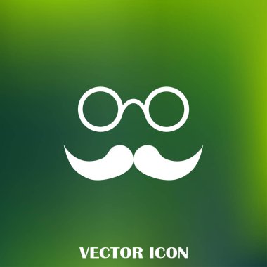 Bıyık ve gözlük vektör simgesi.