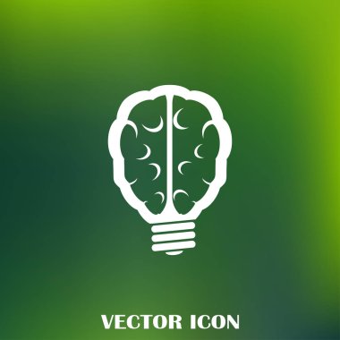 Beyin fikir simgesi düz.