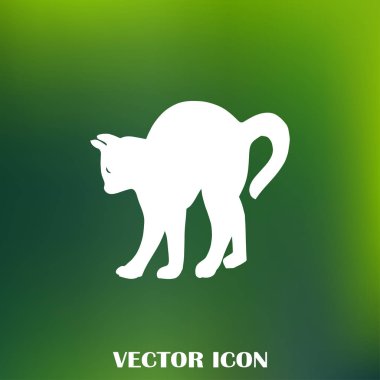 kedi silüeti. Vektör çizim.