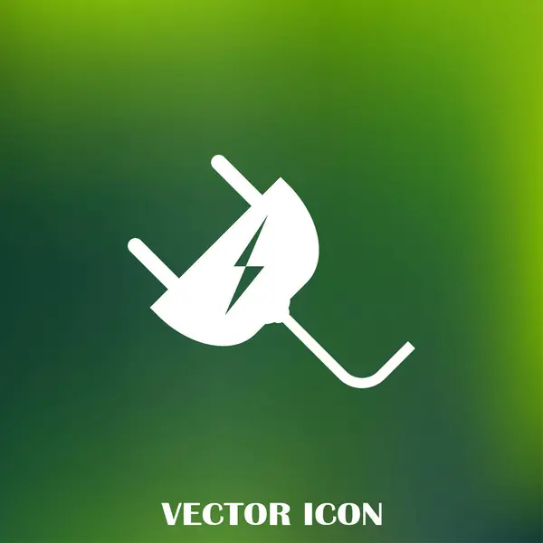 Icono del enchufe. Ilustración vectorial. Enchufe de alambre en diseño plano . — Vector de stock