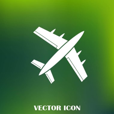 Uçak simge vektör, katı logo illüstrasyon, sembol