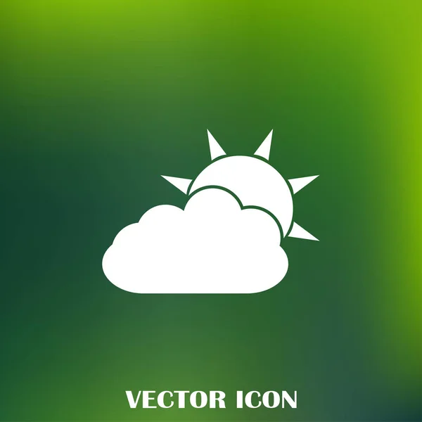 Ícone da linha do tempo. sol atrás da nuvem com chuva — Vetor de Stock