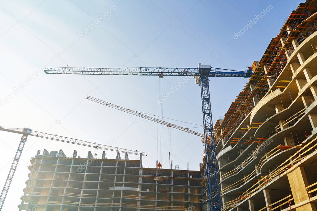 High-rise building under construction.