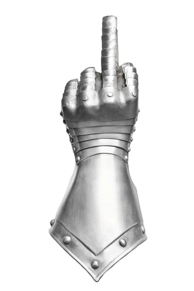 Szary Metal palec rękawicę. — Zdjęcie stockowe