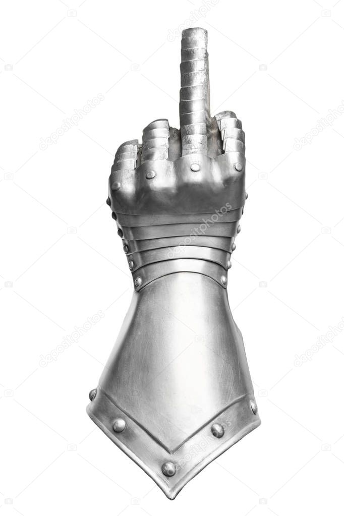 Grey Metal Finger Gauntlet.