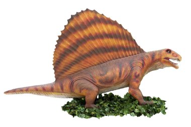 Bir dinozor agresif bir poz.