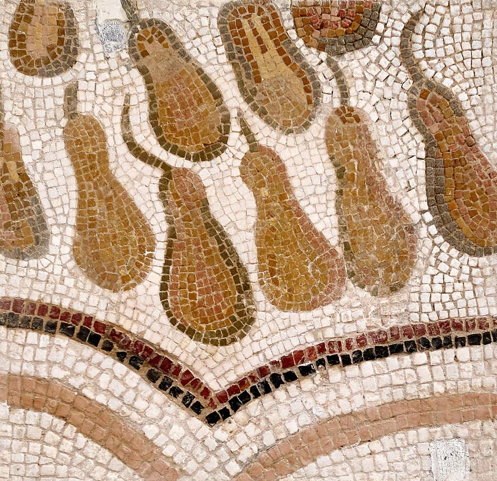 Roman mosaic tiles detail of ancient wall decorated Roman mosaic tiles detail of ancient wall decorated